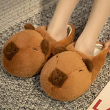 Cute Cartoon Capybara Cotton Slippers: Warm, Non-slip, Breathable, for Couples.