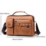 Stylish PU Leather Men's Shoulder Bag - Ideal for Business, Travel, and More