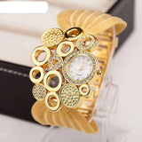 Luxury Fashion Bracelet Watch for Women - Elegant Rhinestone Inlays, Mesh Band, Casual Quartz Timepiece, Dress Wristwatch