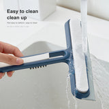 Window Glass Cleaner: Dual-Use Brush for Dry and Wet Cleaning, Includes Scraper and Wiper for Window Screens