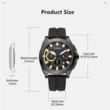 RUIMAS Luxury Men's Sports Watch with Silicone Band, Large Dial, Waterproof, Luminous Date