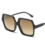 Luxury Oversized Square Sunglasses for Women - Big Black Frame, Fashionable Gradient Lenses, Female Eyewear