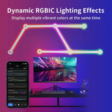 WIFI-Enabled LED Smart Wall Lamp with RGBIC Light Bar, Customizable Ambient Lighting for Gaming, TV Backlighting, and Bedroom