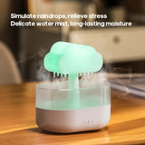 Cloud-Shaped Air Humidifier: Electric Essential Oil Diffuser with Ultrasonic Mist, Colorful Night Light, and White Noise Raindrops