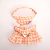 17cm Labubu Doll Checkerboard Tennis Outfit Set – Suspender Pants & Shirt Trendy Fashion Clothes for Baby Pendant Dolls