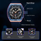 CURREN Fashionable Men's Watch: Luminous, Unique Square Design, Luxury Quartz, Sports Tape, Waterproof with Date Feature