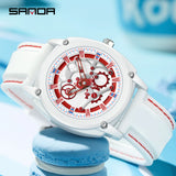 Cool Sports Fashion Quartz Wristwatch – Waterproof Round Dial with Silicone Strap, Unisex Design