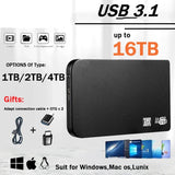 USB 3.1 High-Speed External SSD: Portable 1TB & 2TB Solid State Drives with USB 3.1/Type-C for Laptop, MacBook, and Phone