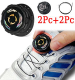 One Pair of Metal Wire Swivel Automatic Buckle Shoelaces for Kids and Adults - No Tie, Quick Lock, Sneaker Shoestrings