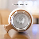 220ml Mini Stainless Steel 304 Thermal Flask with Wood Lid – Fashionable Portable Pocket-Sized Coffee and Tea Water Bottle Tumbler