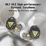 QKZ AKX 3.5mm Wired In-Ear Earphones: Dynamic HIFI Bass, Ideal for Monitoring and Sports, with Noise Cancellation