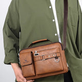 Stylish PU Leather Men's Shoulder Bag - Ideal for Business, Travel, and More