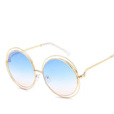 Oversized Vintage Round Mirror Sunglasses for Women - Big Size, Metal Frame, Lady Sun Shades for a Cool Look