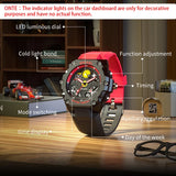 Men's Sport Chronograph Watch - Waterproof Quartz Analog-Digital Wristwatch with Silicone Strap