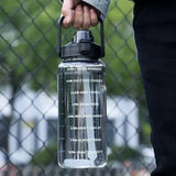 2 Liter Water Bottle with Straw: Portable Travel Jug for Fitness, Biking, and Summer Hydration, Includes Time Marker