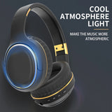 Wireless Sport Headset with Foldable Design, Wired Option, Dynamic Breathing Light, Perfect for PC Gaming and Music