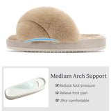 Women’s Plush Indoor Slippers – Cozy Flats with Arch Support for Home, Warm and Elegant Ladies Flip-Flops