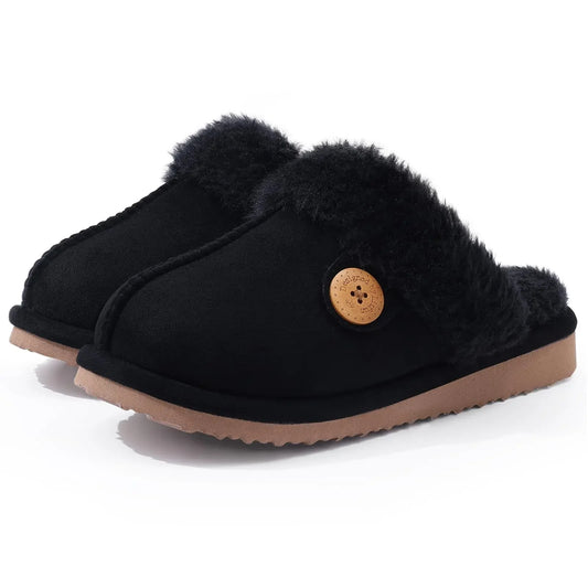 Women and Girls Fluffy Fur Slippers Winter Warm Indoor House Shoes Unisex Fashion with Padded Soft Non-Slip Soles