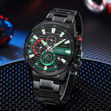 CURREN Multifunctional Quartz Men's Watch: Sporty Stainless Steel Strap, Luminous, Automatic Date