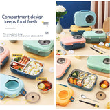 1100ML Camera Design Insulated Bento Lunch Box for Kids – Stainless Steel Food Container with 3 Separate Compartments