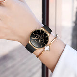 LIGE Classic Women's Watch: Rose Gold Luxury Dress Clock, Fashion Casual Waterproof Quartz Calendar Wristwatch