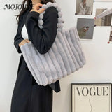 Soft Fluffy Top-handle Bag for Women: Stylish and Spacious Shopping Tote