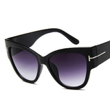 Black Fashion Sunglasses for Women - Oversized Female Sun Shades with Gradient Lenses