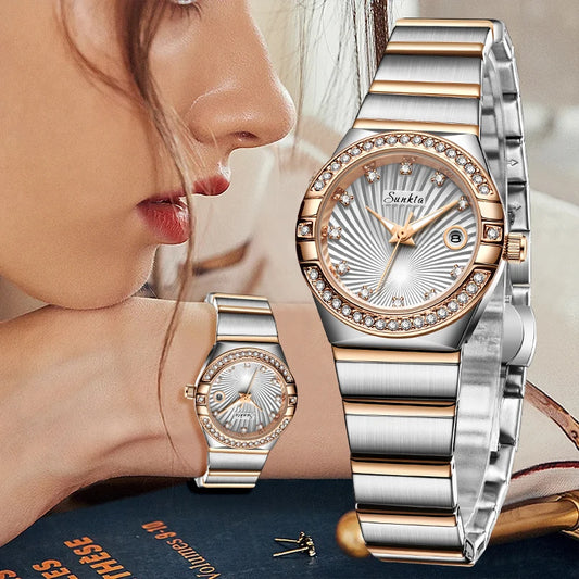 LIGE Luxury Waterproof Women's Watch: Luminous Date Display, Ideal Women's Gift, Quartz Wristwatch for Ladies