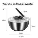 Stainless Steel Vegetable and Fruit Washer, Handheld Salad Spinner with Lid, Colander, and Dryer for Efficient Draining and Dehydrating