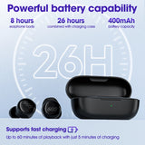 T17 Truly Wireless Earbuds - Bluetooth 5.3, HiFi Sound, Touch Control Gaming Headphones, Long Standby 26H