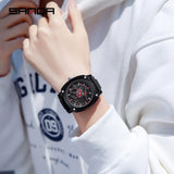 Cool Sports Fashion Quartz Wristwatch – Waterproof Round Dial with Silicone Strap, Unisex Design