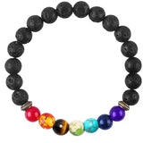 Handcrafted Volcanic Stone Bracelet: Stretchable Hand Jewelry made with Beaded Colored Stones, Suitable for Men and Women