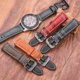 Genuine Cowhide Leather Watch Strap – 20mm, 22mm, 24mm, 26mm Bands with Buckle for Men and Women in 4 Colors