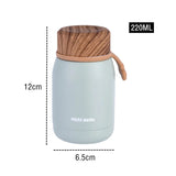 220ml Mini Stainless Steel 304 Thermal Flask with Wood Lid – Fashionable Portable Pocket-Sized Coffee and Tea Water Bottle Tumbler