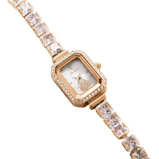 Luxury Waterproof Diamond Women's Watch: Quartz Clock for Ladies