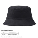 Foldable Black Bucket Hat: Soft Cotton Sun Hat in Solid Color, Versatile Street Headwear for Men and Women, Ideal for Outdoor Activities