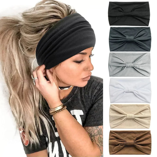 Wide Headbands: Vintage Knot Elastic Turban for Women and Girls