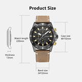 RUIMAS Luxury Brand Men's Quartz Watch: Leather Strap, Waterproof, Sporty Design, Auto Date