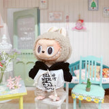 Hooded Jumpsuit Poncho Outfit for 17cm Labubu – Cute Mini Plush Doll Clothes & Accessories for Fans and Dress-Up Gifts