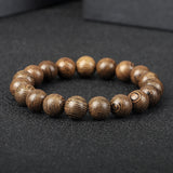 Men's Natural Wooden Buddhist Beads Bracelet – Elastic Rope Prayer & Reiki Wristband | Buddha Lover Jewelry Gift