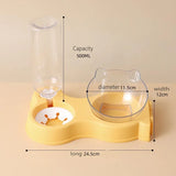 Spliceable Single-Head Cat Feeding Set: Double Bowl with Drinking Bottle, Non-Slip Tilt Rack, Essential Kitten Supplies