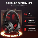 EKSA E900 BT 2.4G Wireless/Wired Gaming Headphones – Bluetooth 5.0 Headset for PC, PS4, PS5, and Xbox | Features ENC Microphone and 50 Hours of Playtime