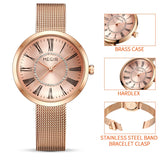 MEGIR Luxury Women's Quartz Watch: Stylish, Stainless Steel, Waterproof Timepiece for Ladies