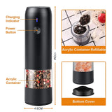 Automatic Rechargeable Electric Pepper & Salt Grinder – One-Hand Operation Mill for Effortless Seasoning