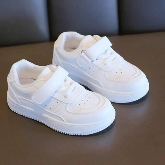 New Spring/Autumn Kids' Tennis Sneakers: Stylish Boys and Girls Sports Shoes, Casual Leather Board Shoes with Soft Soles