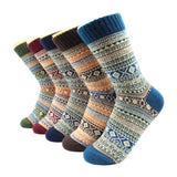 Winter Wool Socks: 5 Pairs of Thermal Cashmere Snow Socks for Women