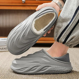 Winter Waterproof Sneaker Slippers for Men: Non-Slip Indoor/Outdoor Plush Footwear