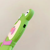 Charming 3D Pig with Frog Hat and Jade Bracelet Silicone Case for iPhone 11-15 Pro Max