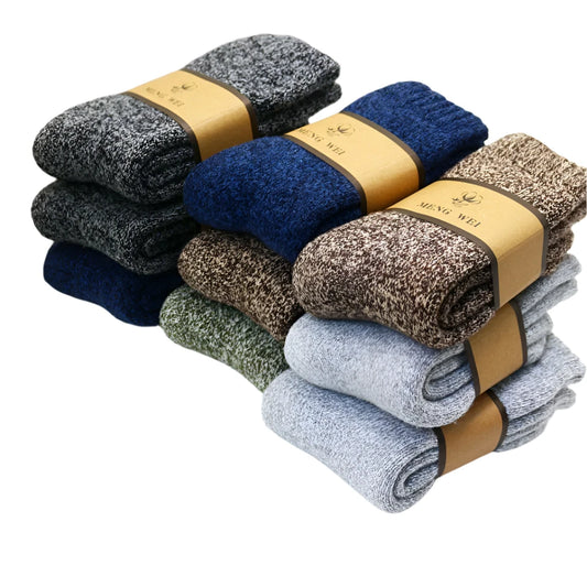 High-Quality Merino Wool Men's Winter Socks: Thick and Warm, 3 Pairs