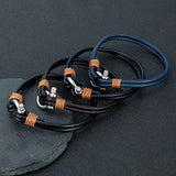 Luxury Leather Bracelet with Stainless Steel Mini Horseshoe Shackle & Screws – Stylish Accessory and Perfect Gift for Him